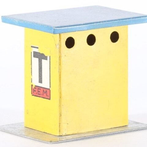 Ferrovie Elettriche in Miniatura (F.E.M.) tinplate H0 or 0 gauge telephone booth #